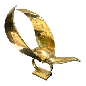 Dolbi Cashier Modernist Sculpture Brass Bird In-Flight, Circa 1980