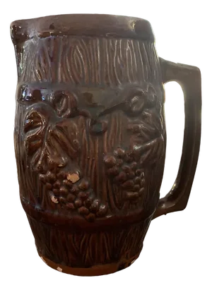 Hungarian Folk Pitcher in Glazed Ceramic