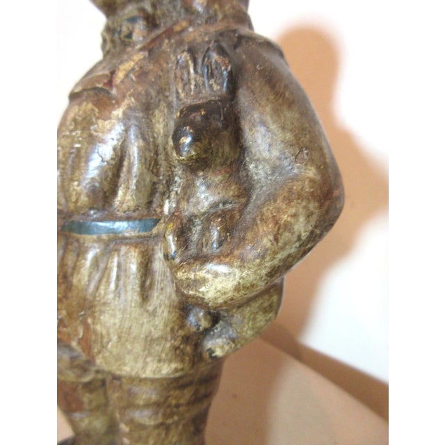 Ceramic Rare Antique 1800s Handmade Polychromed Terrcotta Sculpture Girl Statue Doll Toy For Sale - Image 7 of 10