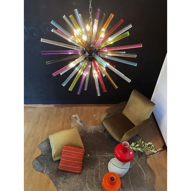 Glass Crystal Prism Sputnik Chandelier, Italy, 1990s For Sale - Image 7 of 18