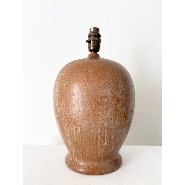 Wood Minimalist Limed Oak Table Lamp, 1950s For Sale - Image 7 of 7