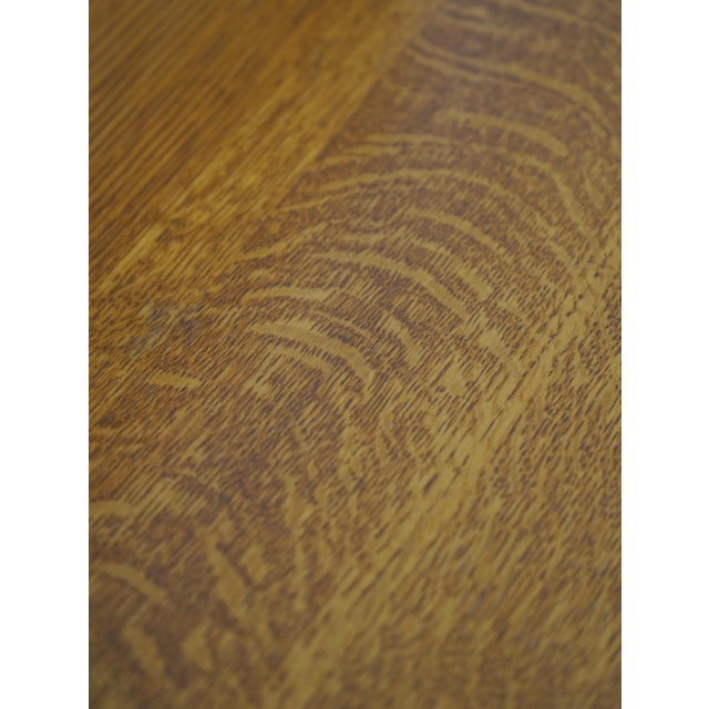 Arts and Crafts Style Solid Oak Slat Back Bench For Sale - Image 9 of 18