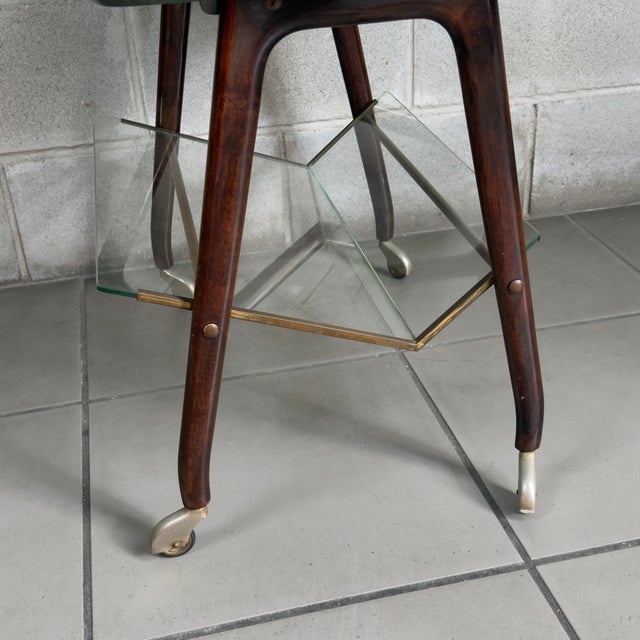 Vintage Coffee Table in Wood and Brass, 1960s For Sale - Image 11 of 15