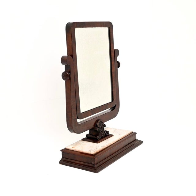 A wonderful antique Victorian marble table top vanity mirror. This was made in England, it dates from around the 1840-1860...