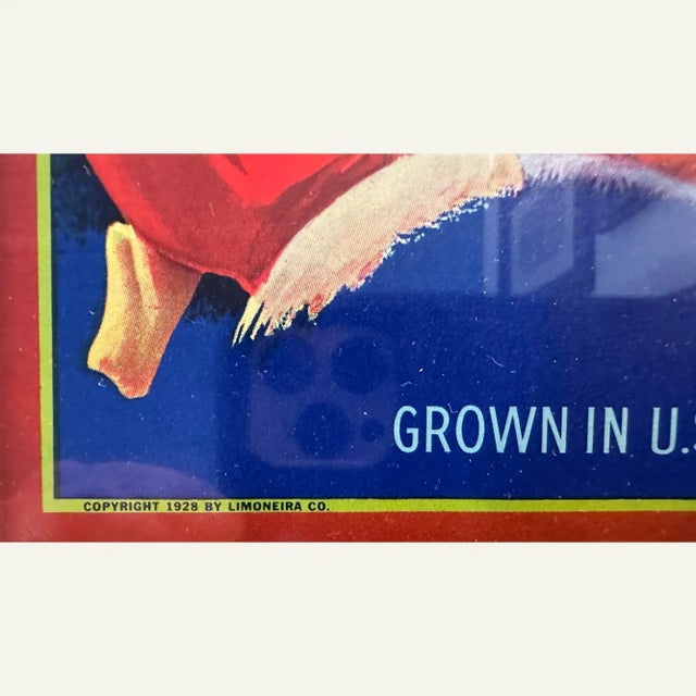 1920s Limoneira Company for Sunkist “Santa” Fruit Crate Label Poster For Sale - Image 5 of 7