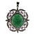Ornate Floral Carved Green Aventurine Victorian Pendant- Anniversary Gifts For Sale