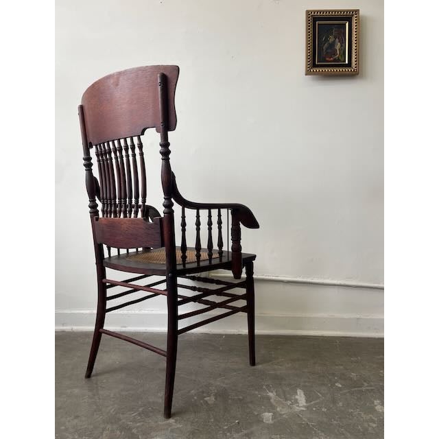 1905 Horrocks Desk Co. Oak & Cane Arm Chair For Sale - Image 13 of 13