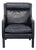 Restoration Hardware Madsen Black Leather Lounge Chair For Sale