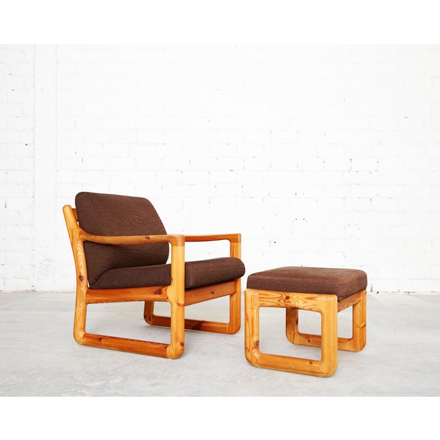 Set of Danish Modern Pine Armchair & Ottoman by C. F. C. Silkeborg from CFC Silkeborg, 1970s For Sale - Image 16 of 16