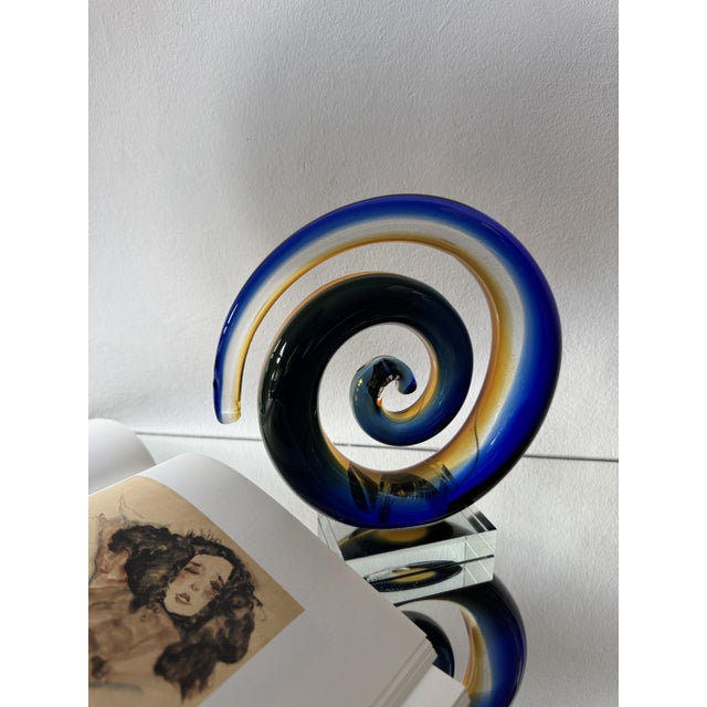 Murano Sommerso Spiral Glass Sculpture, 1970s For Sale - Image 10 of 12