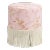 Fringe Ottoman in Crane Flock Pink For Sale