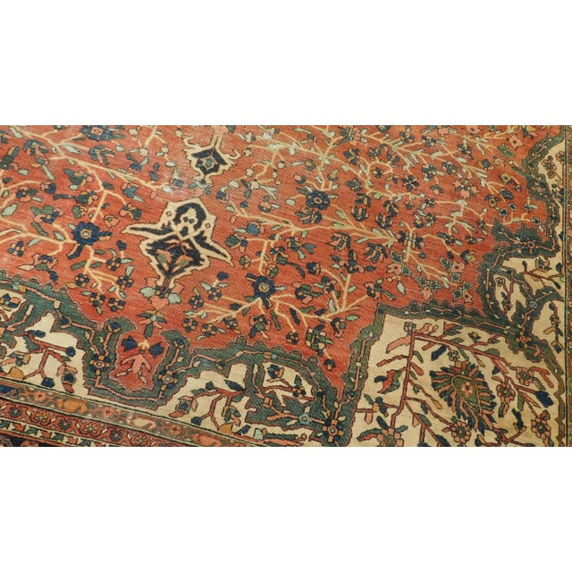 Authentic Antique Hand Knotted Persian Sarouk Farahan Rug - 8'8"x 11'6" For Sale - Image 4 of 13