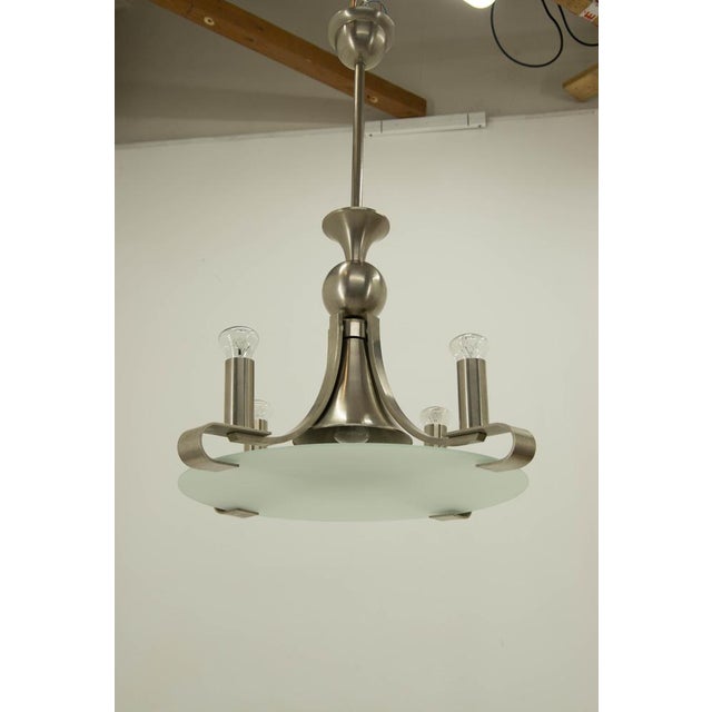Art Deco Metal Chandelier, Europe, 1930s For Sale - Image 6 of 12
