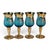 Vintage Venetian Tre Fuochi Turquoise Ombre Art Glass Decanter Set - Set of 5 For Sale - Image 16 of 18
