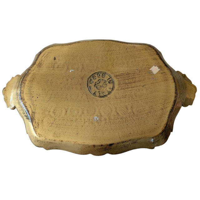 Mid 20th Century Vintage Italian Florentine Turquoise Tray For Sale - Image 5 of 5