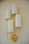 Cream Wall Light Elevation 4 Patinated Gold and Fabric Lampshades by Aymeric Lefort For Sale - Image 8 of 18
