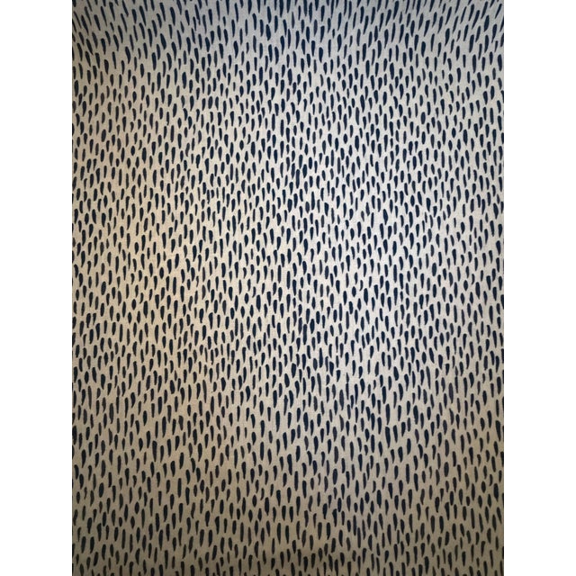 Kate Loudoun Shand the Dabs in Eve Blue 3 Yards Linen Fabric For Sale In Raleigh - Image 6 of 8