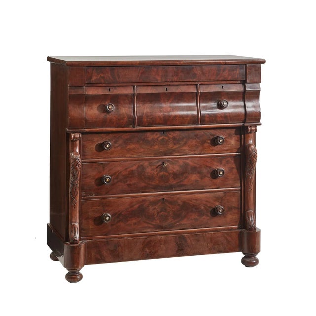 Antique Walnut Chest, 1920s For Sale - Image 4 of 5
