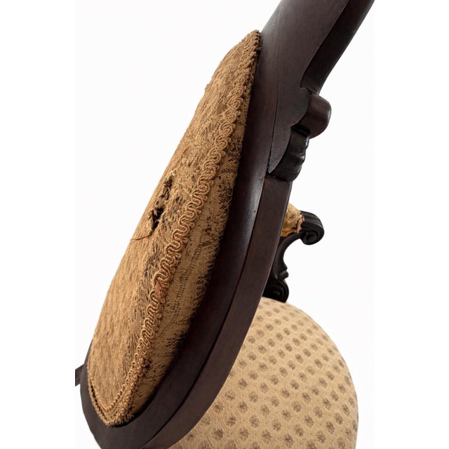Late 19th Century 19th Century Victorian Carved Walnut Upholstered Armchair For Sale - Image 5 of 5