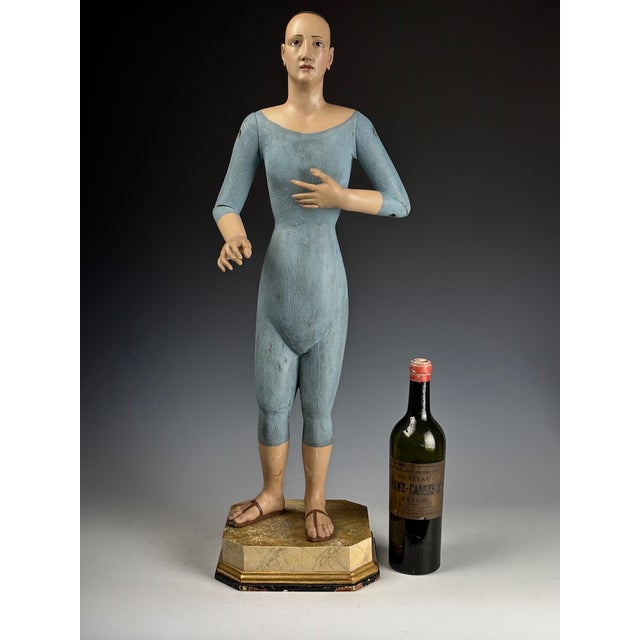 Unknown, Articulated Santos Figure (Female Saint), 1750, Poplar For Sale - Image 3 of 18