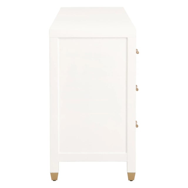 Wood Stella White Lacquered Wood 6-Drawer Double Dresser For Sale - Image 7 of 8