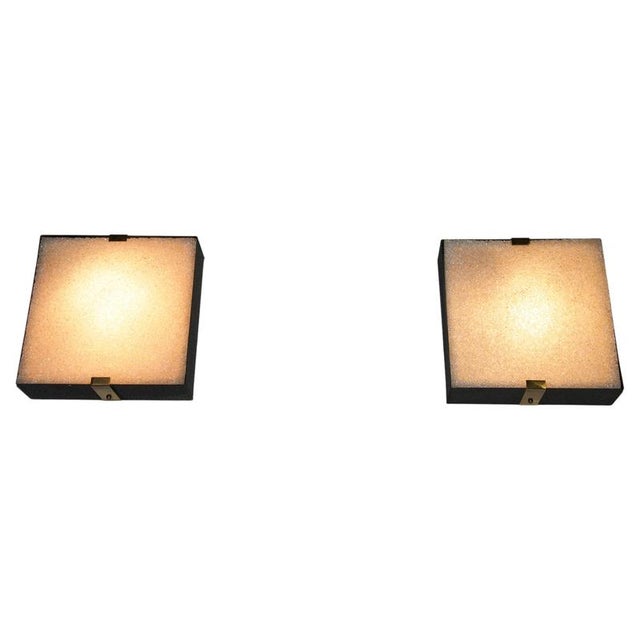 Mid-Century Square Flush Mounts, Italy, 1960s, Set of 2 For Sale - Image 15 of 15