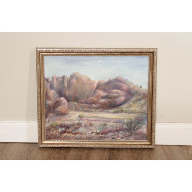 Vintage Mid Century Original Painting by William Stoddard Loughran (American, 1902-1969), 'Arroya- Salt River Valley II'...
