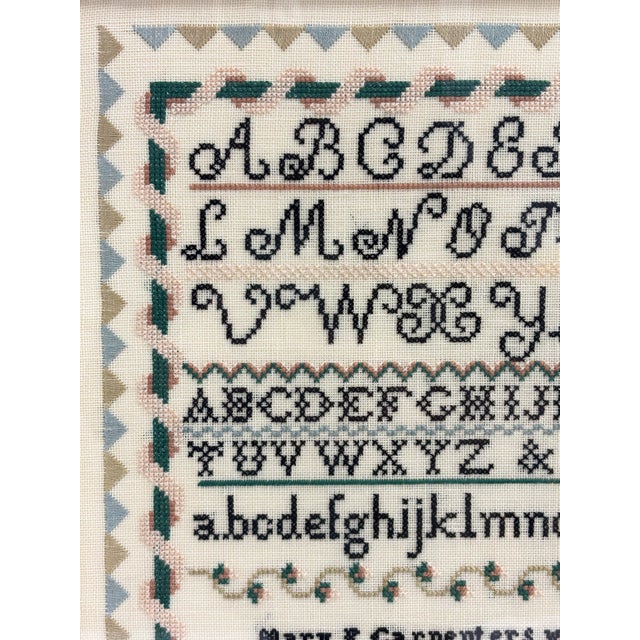 Antique Roses Cross Stitch Sampler Pattern. 1800's reproduction counted cross stitch chart picture with alphabet &...