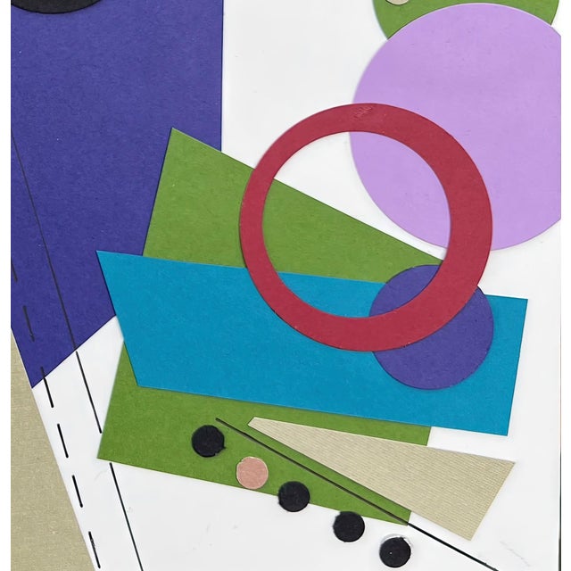 Early 21st Century Box Spring Trampoline by Amy Hutcheson | Paper collage on wood cradle Abstract shapes and colors. For Sale - Image 5 of 5