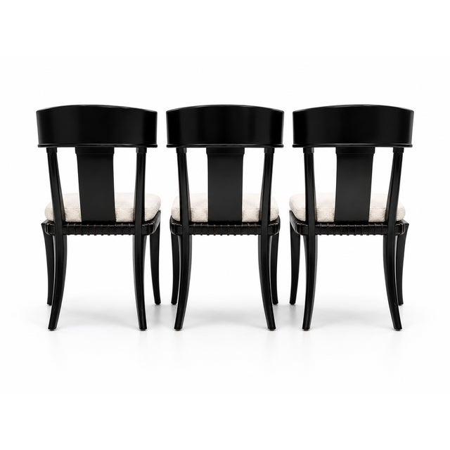 Mid-Century Modern Klismos Style Dining Chairs in Black Finish- Set of 6 For Sale - Image 3 of 3