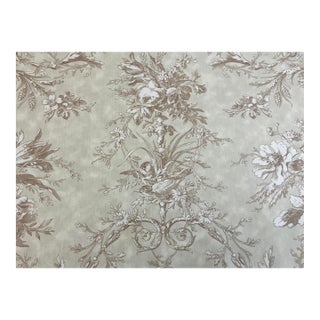 Laura Ashley 9+ Yds Queensway French Country Toile Fabric Sage Green Cotton Vintage 1990s New Old Stock For Sale