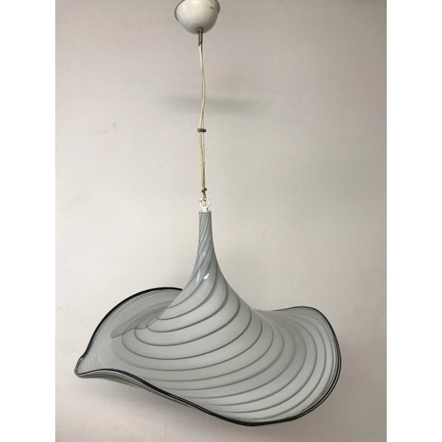 Mid-Century Italian Murano Glass Hat Pendant Light For Sale - Image 6 of 6