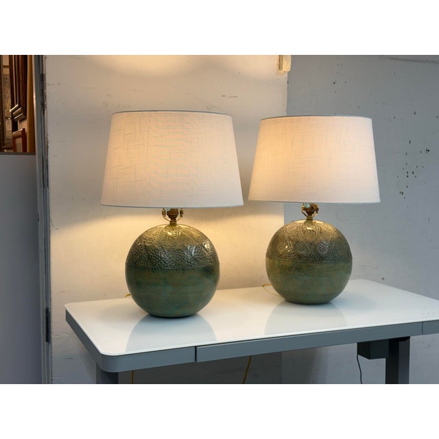 Moroccan Moroccan Revival Ceramic Table Lamps, Pair For Sale - Image 3 of 12