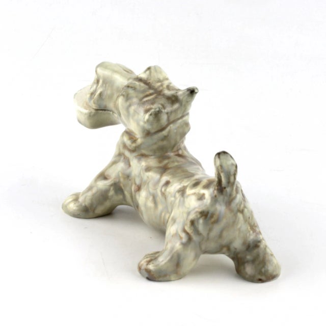 Faience Scotch Terrier Figurine from Kuznetsov Factory For Sale - Image 5 of 7