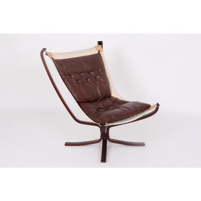 Brown Leather Falcon Armchair by Sigurd Ressell for Vatne Møbler For Sale - Image 6 of 12