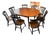 1970s L Hitchcock Cloverleaf Table and 8 Chairs and Two Leaves For Sale