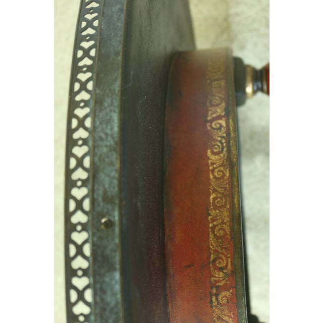 Brown Maitland Smith Leather Wrapped Decorated Center Table For Sale - Image 8 of 10