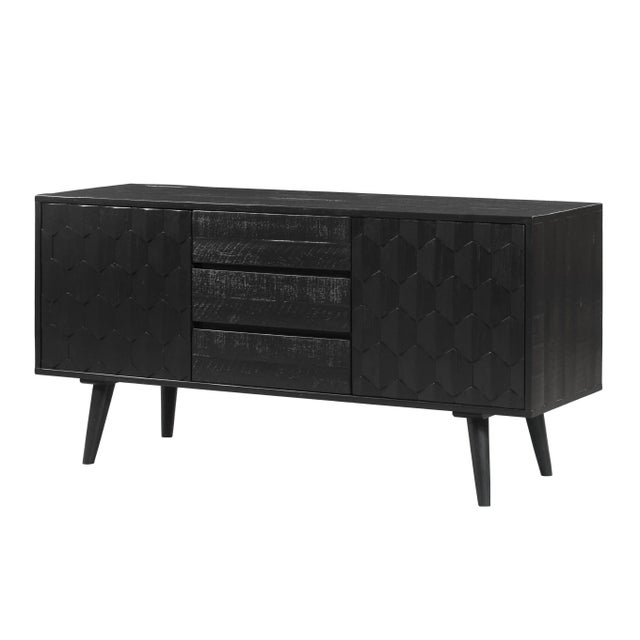 Transitional Valentina Black Buffet For Sale - Image 3 of 11