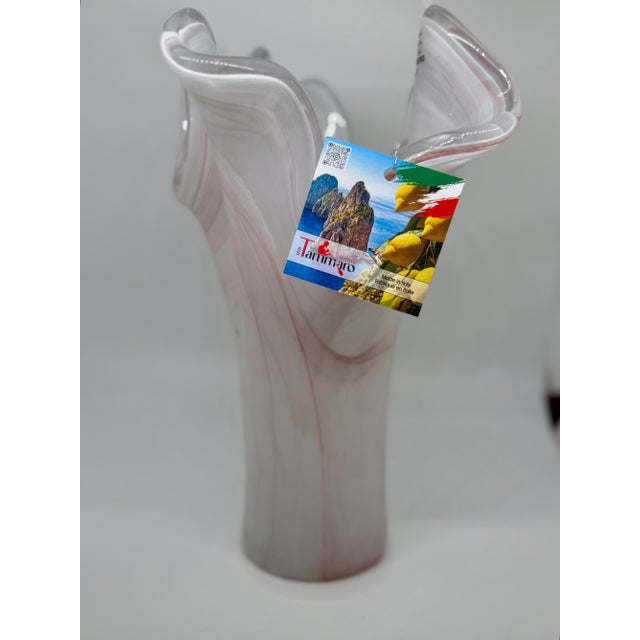 A striking example of Italian glass artistry, this sculptural centerpiece vase by Tammaro Home draws inspiration from the...