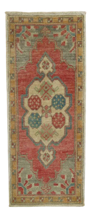 Mini Turkish Floral Rug, 1'6'' X 3'4''