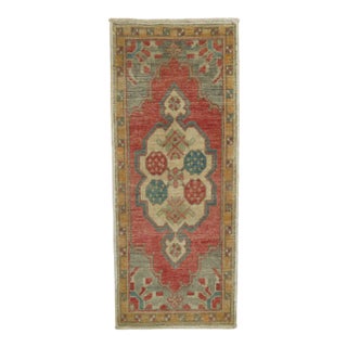 Vintage Mini Turkish Floral Rug - 1'6" x 3'4" For Sale