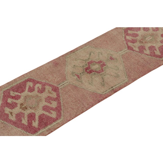 Rug & Kilim Vintage Tribal Runner in Pink With Medallion Patterns For Sale - Image 4 of 7