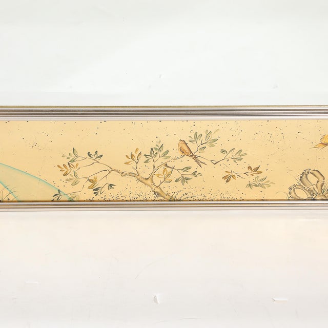Mid-Century Gilt Eglomise Chinoiserie Narrative Border Mirror Signed J Beukema For Sale - Image 11 of 14