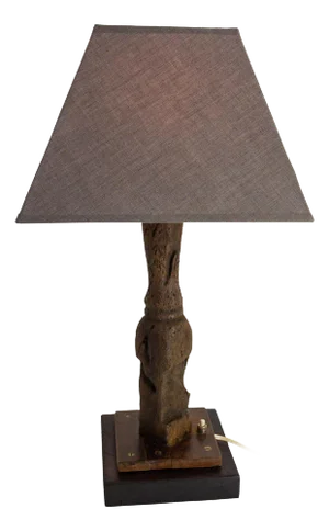 French Antique Table Lamp Made with a Boat Wood Rudder, Late 19th Century