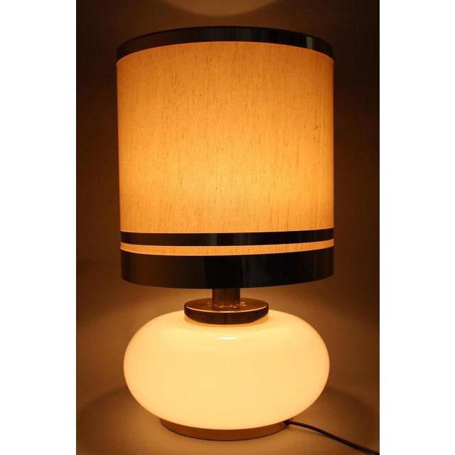 Glass Large Glass and Brass Table Lamp, Italy, 1970s For Sale - Image 7 of 17