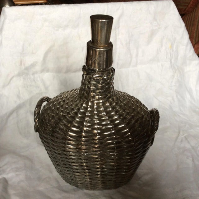 Traditional Gorham Sterling Silver Overlay Basket Jug For Sale - Image 3 of 10
