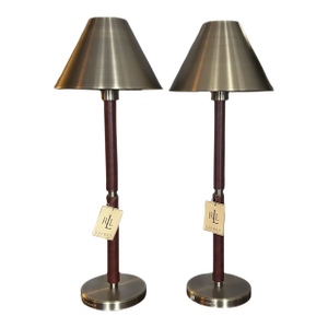 Pair of Ralph Lauren Campaign-Style Table Lamps