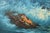 Blue Original Signed A. Kirkham Framed Oil Painting on Canvas of Crashing Waves For Sale - Image 8 of 15