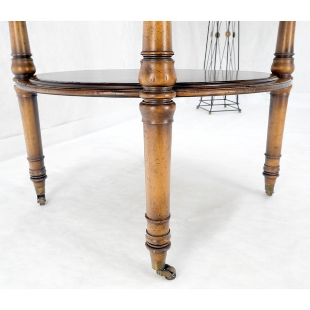 Baker Turned Legs Round Two Tier Occasional Center Serving Table Stand MINT For Sale - Image 12 of 12