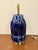 Harp & Finial Large Mid-Century Style Lamp Blue Glaze. For Sale - Image 4 of 5